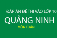 Đáp án đề thi vào lớp 10 môn Toán năm 2017 - 2018 tỉnh Quảng Ninh